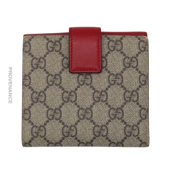 🔴 Gucci Trifold Snap Wallet - GG Supreme Red/Pink - Picture 3 of 11